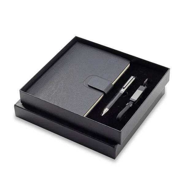 Set cadou cu caiet A5, pix și cablu USB Davos