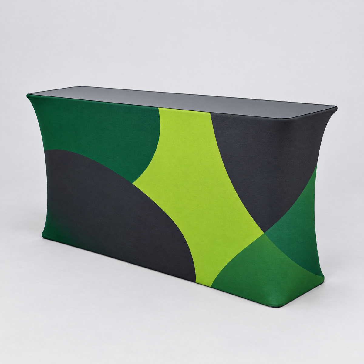 Desk lung de 188 cm, văzut din unghi, pe fundal gri (imagine generată cu AI)