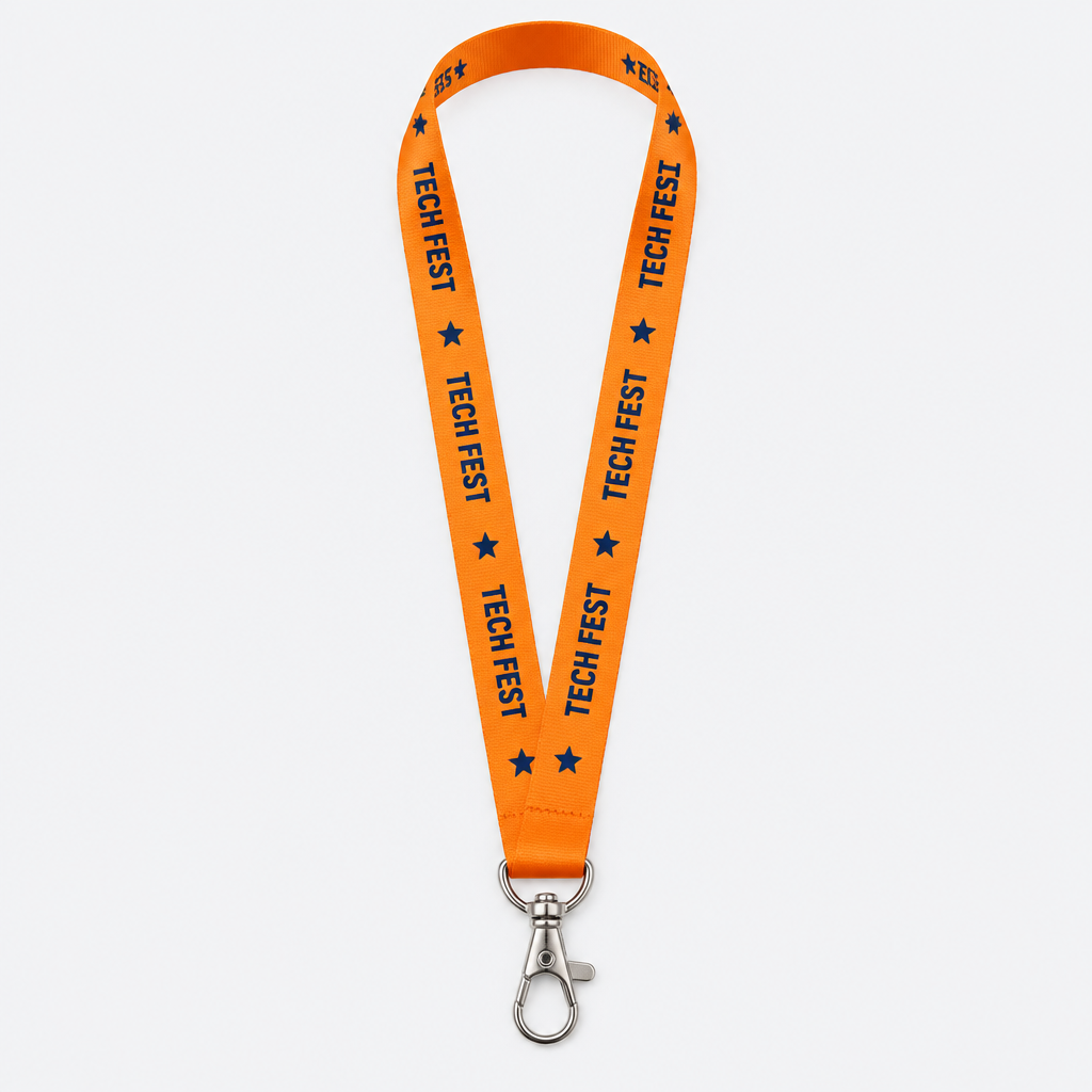 Lanyard personalizat cu o carabină, imprimat prin sublimare
