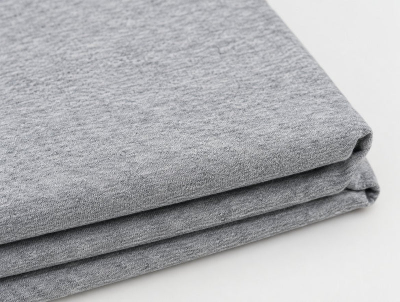 Tricou gri melanj din bumbac amestecat cu poliester