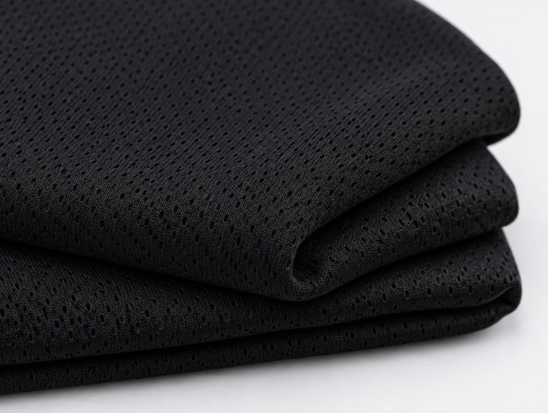Material negru de tricou sport, din poliester